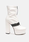 London Rag Boomer Chunky High Block Heel Boots In White