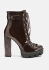 London Rag Lobra High Heel Lace -up Ankleboot In Brown