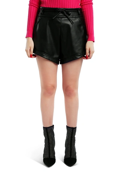 London Rag Faux Leather Shorts In Black