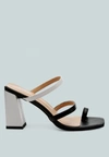 London Rag Marve Block Heel Thong Sandals In White