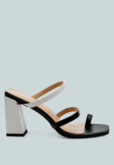 London Rag Marve Block Heel Thong Sandals In White