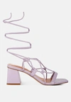 London Rag Provoked Lace Up Block Heeled Sandal In Purple