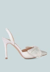 London Rag Smitten High Heeled Bow Slingback Sandals In White