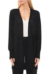 Halogen Side Slit Cardigan In Rich Black