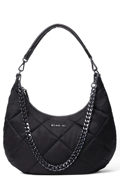 Mz Wallace Bowery Quilted Nylon Shoulder Bag In Black