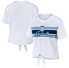 Wear By Erin Andrews White Minnesota Twins Front Tie T-shirt In White