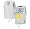 THE WILD COLLECTIVE THE WILD COLLECTIVE WHITE MILWAUKEE BREWERS TWISTED TIE FRONT TANK TOP