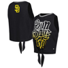 THE WILD COLLECTIVE THE WILD COLLECTIVE BLACK SAN DIEGO PADRES TWISTED TIE FRONT TANK TOP