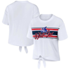 WEAR BY ERIN ANDREWS WEAR BY ERIN ANDREWS WHITE CHICAGO WHITE SOX FRONT TIE T-SHIRT