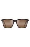 Maui Jim One Way 55mm Polarizedplus2® Rectangular Sunglasses In Brown Stripe