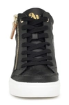 Nine West Tons 3 Womens Faux Leather High Top Casual And Fashion Sneakers In Black 006