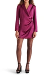 STEVE MADDEN JASPER LONG SLEEVE SATIN BLAZER MINIDRESS