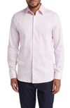 TED BAKER FAENZA GEO PRINT STRETCH COTTON BUTTON-UP SHIRT