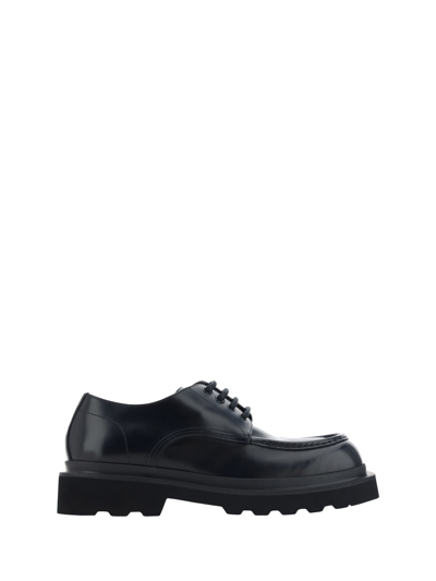 Dolce & Gabbana Square-toe Leather Derby Shoes In Nero