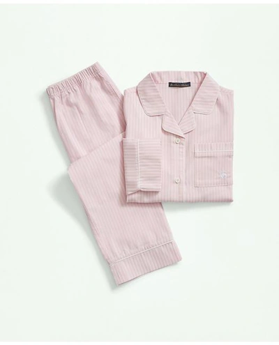 Brooks Brothers Kids Striped Pajama Set | Pink | Size 10