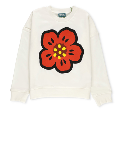 Kenzo Kids Girls Ivory Cotton Boke Flower Sweatshirt