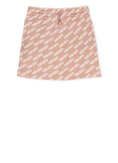 Kenzo Kids' Pink Skirt For Girl With Logo