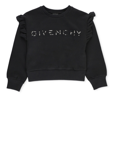 Givenchy Kids' Stud-logo Crew-neck Sweatshirt In Black