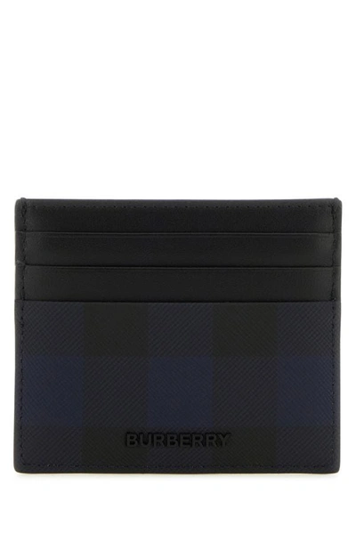 Burberry Check Cardholder Male Black In Multicolor