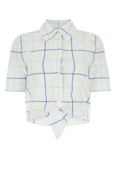 Burberry Woman Embroidered Poplin Shirt In Printed