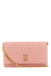 BURBERRY BURBERRY WOMAN PASTEL PINK LEATHER SMALL LOLA CROSSBODY BAG