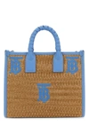 Burberry Woman Raffia Mini Freya Handbag In Brown