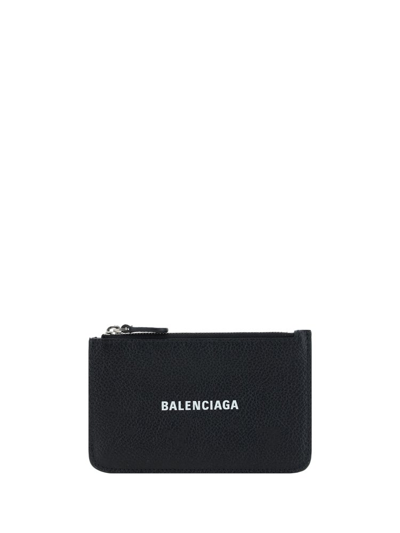 Balenciaga Cash Large Long Coin Cardholder In Black