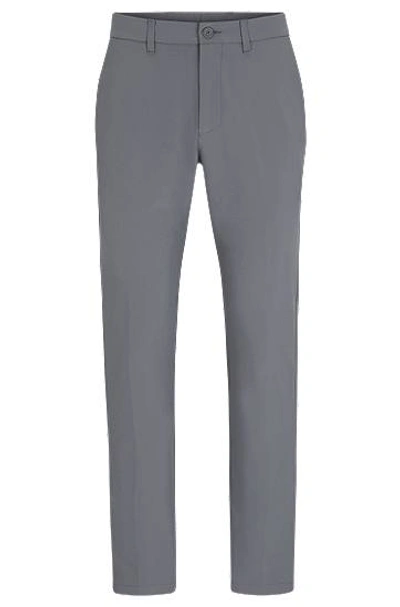 Hugo Boss Slim-fit Chinos In Easy-iron Four-way Stretch Fabric In Gray