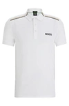 Hugo Boss Boss X Matteo Berrettini Slim-fit Polo Shirt With Signature Stripes In White