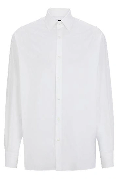 Hugo Boss Regular-fit Shirt In Cotton Poplin In Red