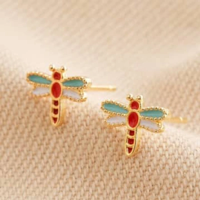 Lisa Angel Wholesale Earrings Dragonfly Studs Gold
