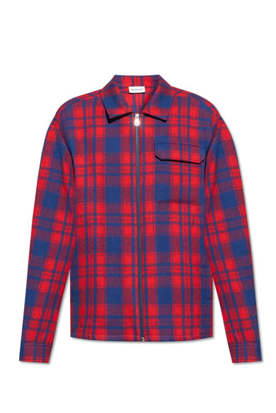 Moncler Checked Zipped Overshirt In Multi