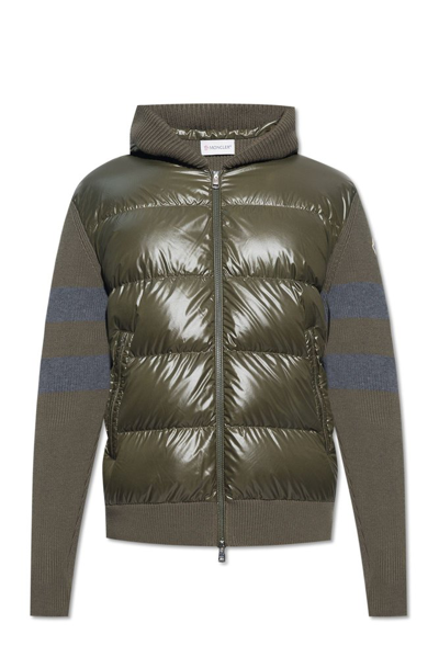 Moncler Panelled Zip In Green