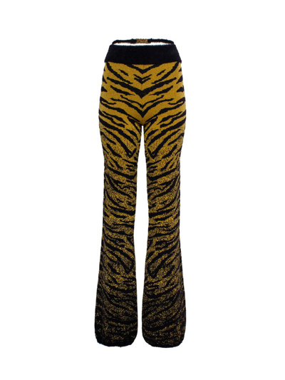 Gcds Zebra Lurex Knit Trousers In Multi