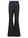 Balmain Flared Jeans With Lurex Stripes In Siq Bleu Jean Brut Or