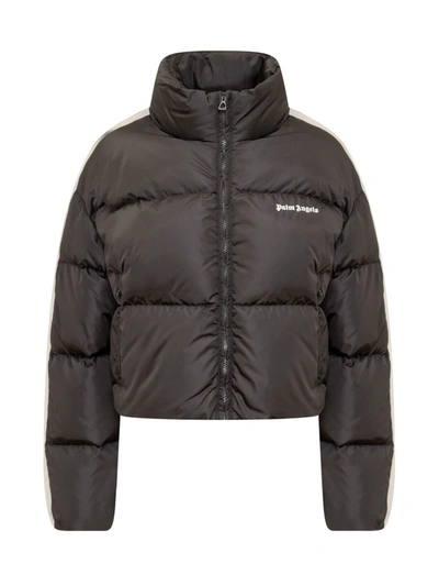 Palm Angels Cropped Down Jacket In Black