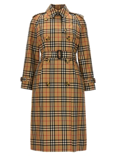 Burberry Harehope Trench Coat In Beige