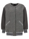 Givenchy Logo Bomber Jacket Casual Jackets, Parka Gray In Gray