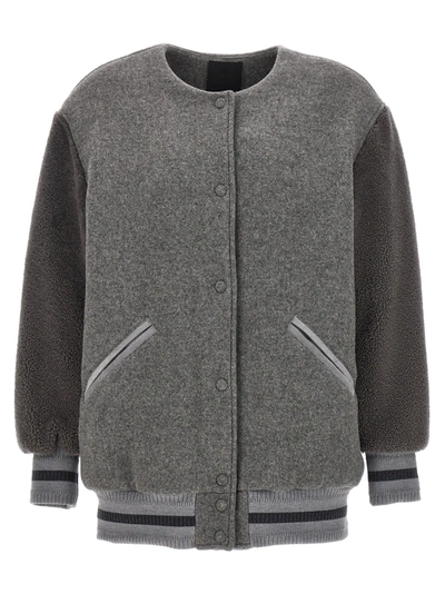 Givenchy Logo Bomber Jacket In Grey