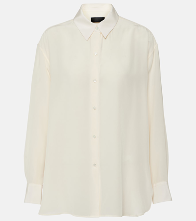 Nili Lotan Julien Silk Shirt In White
