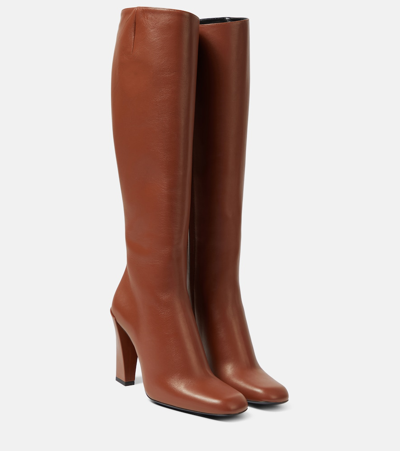 Victoria Beckham Leather Knee-high Boots In Brown