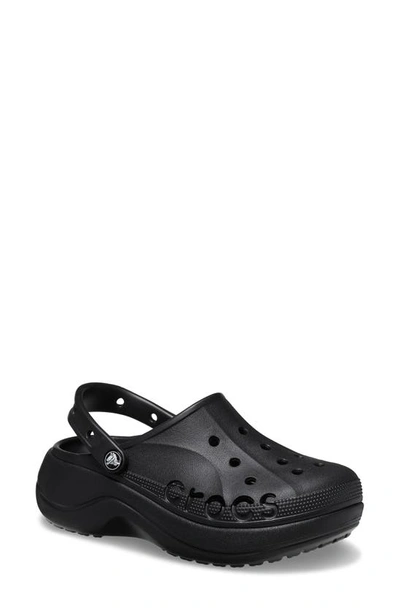 Crocs Baya Platform Clogs Women Black 6 In Navy