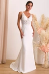 Lulus Remarkably Romantic Sheer Mesh Beaded Maxi Dress In White