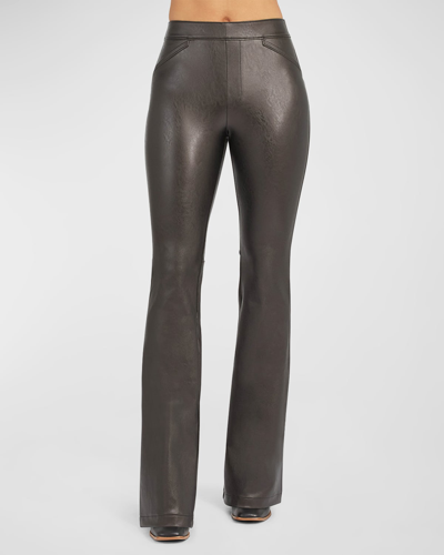 Spanx Leather-like Flare Pants In Luxe Black