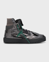 Off-white Men's 3.0 Off Court Metallic Leather High-top Sneakers In Full Metallic Gun