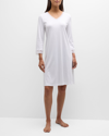 HANRO MOMENTS SHORT SLEEVE LACE COTTON NIGHTGOWN