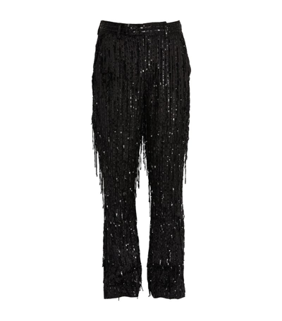 Amiri Sequin-embellished Tailored Trousers In Alabaster