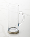 NEIMAN MARCUS TALL PEWTER AND GLASS PITCHER, 1.5 L