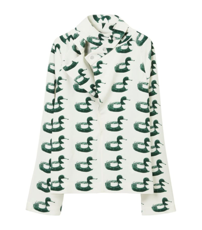 Burberry Duck Print Viscose Blouse In Vine