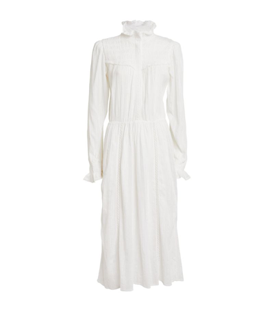 Marant Etoile Imany Cotton Blend Midi Dress In White